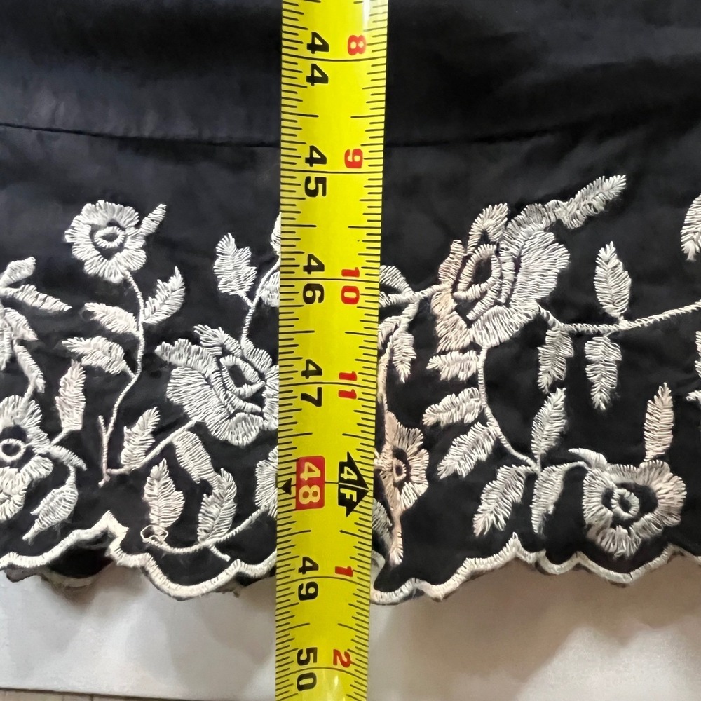 Abercrombie & Fitch Maxi Dress XL Black Cotton Floral Embroidered Halter Boho - Picture 5 of 16